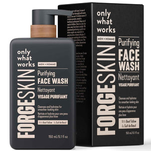 Forge Skin Beef Tallow Face Wash for Men - Morning Nourishing Hydrating Facial Cleanser - Gentle Cleansing Moisturizer for Hydration - Exfoliating Facial Skincare for Clean Skin (5 OZ)