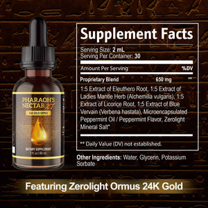 Pharaoh's Nectar XT 24K Monoatomic Gold Ormus Liquid | Third Eye Awakening + Vivid Dreaming, Clean Energy + Mental Clarity, Spiritual Supplement, 60mL