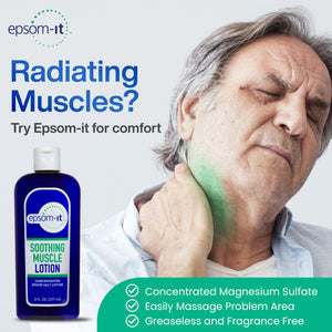 Epsom-It Soothing Muscle Magnesium Lotion – Epsom Salt Topical Cream with Arnica and Magnesium Sulfate - Designed for Muscle Stiffness, Leg Cramps, Feet, Knees and Achy Feet - 8.0 oz EPSOM-ITBuy Supplements Australia