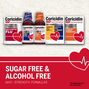 Coricidin HBP, Decongestant-Free Cold Symptom Relief for People with High Blood Pressure, Maximum Strength, Flu & Chest Congestion Liquid Gels, 24 Count Coricidin HBP buy supplements Au