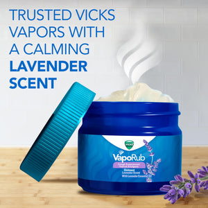 Vicks VapoRub, Lavender Scent, Cough Suppressant, Topical Chest Rub & Analgesic Ointment, Medicated Vicks Vapors, Relief from Cough Due to Cold, Aches & Pains, 1.76oz Vicks buy supplements Au