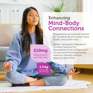Zahler Magnesium Complex Supplement - Multi Magnesium Supplement Blend with Magnesium Glycinate, Malate, Aspartate, Taurinate and Oxide Plus Vitamin B6 - Bone Nerve Heart & Muscle Health (60 Capsules) Zahler buy supplements Au