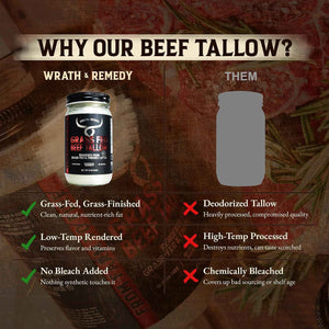 Beef Tallow for Cooking (14 oz) & Organic Beef Tallow for Skin - 4 OZ (Eucalyptus)