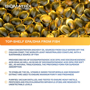 Support Omega EPA DHA Omega 3 Fish Oil Supplement - Cardiovascular, Musculoskeletal Support (120 Gel Capsules) BioMatrix buy supplements Au