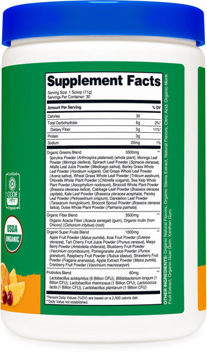 Nutricost Organic Super Greens Powder (30 Servings) Orange Sunrise Flavor - Superfood Supplement Drink Mix NutricostBuy Supplements Australia