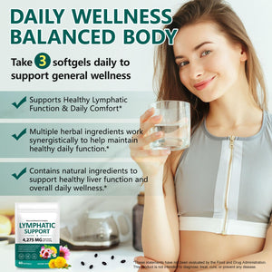 LTQXGT Lymphatic Support Supplement 60 Softgels– Advanced Botanical Complex with Echinacea, Dandelion & Elderberry – Antioxidant-Rich Daily Wellness Formula LTQXGT buy supplements Au