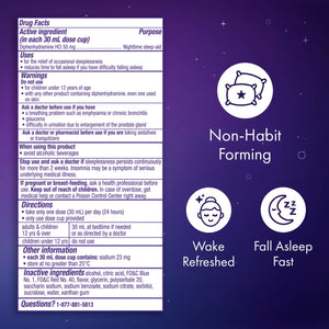 ZzzQuil, Sleep Aid, Nighttime Sleep Aid Liquid, 50 mg Diphenhydramine HCl, Fall Asleep Fast, Non-Habit Forming, Warming Berry Flavor, 12 FL OZ ZzzQuil buy supplements Au