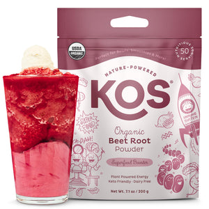 KOS Organic Beet Root Powder, USDA Certified - Superfood Plant Based Beetroot Ingredient for Stamina Increasing, Circulation - Non-GMO, Soy & Gluten-Free, 50 Servings Bag KOS buy supplements Au