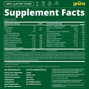 Gruns Sugar-Free Super Greens Gummies, Multivitamin Superfood Gummy Bears, Spirulina, Chlorella, Prebiotics & Fiber gummies for Digestive Health, Adaptogens Supplement, 20 Vitamins & Minerals, 10 pack Grüns buy supplements Au