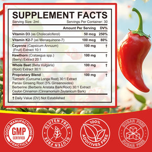 Cayenne Pepper Drops, Cayenne Pepper Extract with Herbal Blend - Includes Hawthorn, Beet Root & Turmeric (1Pack) WHLH & WELL-BEING buy supplements Au