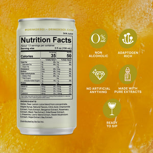 De Soi Golden Hour Mocktails NA Drinks 8 fl oz (12-pack) - Adaptogen Drink, Sparkling Drink with Calming Botanicals, Mocktail Drinks, Gluten Free, No Artificial Flavors De Soi buy supplements Au