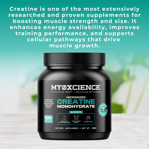MYOXCIENCE Micronized Creatine | Supports Muscle Performance, Lean Body Mass, & Cognition | 100 Servings MYOXCIENCE buy supplements Au