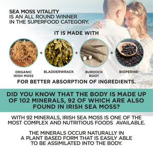HerbaMe Organic Irish Sea Moss with Bladderwrack, Burdock Root & Black Pepper Extract, 150 Capsules, Thyroid Support, Natural Iodine Source, Promotes Immune System, Cell Food, Alkaline Supplement HerbaMe buy supplements Au