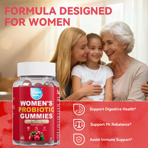 Right More Probiotic for Women Gummies,Feminine Balance Gummies, -1200 Billion Compound, Digestive & Immune Support, Supports Vaginal Health Prebiotics, Natural Cranberry Flavor, Vegan, 60 Gummies Right More buy supplements Au