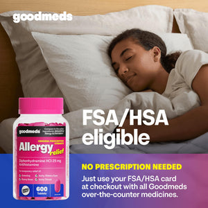 GoodMeds Allergy Medicine Antihistamine, Diphenhydramine HCl 25 mg | Children and Adults | Relieve Itchy Eyes, Runny Nose, Sneezing (25 mg, 600 Tablets) GoodMeds buy supplements Au