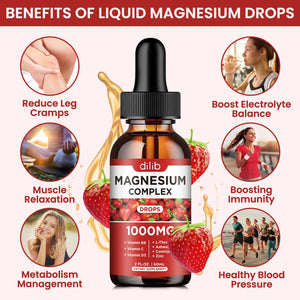 Triple Magnesium Complex Supplement, Magnesium Glycinate, Blend, Citrate Liquid Drops 1000mg with Ashwagandha, CoQ10, Vitamin B6, C, D, Zinc -Support Calm Stress Relief, Bone, Muscle, Mood Vegan dilib buy supplements Au