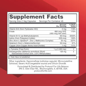 PROTOCOL FOR LIFE BALANCE Ortho Thyroid - Supports Healthy Thyroid Function* - with Ashwagandha, Zinc & Selenium - Non-GMO & Kosher - 90 Veg Capsules PROTOCOL FOR LIFE BALANCEBuy Supplements Australia