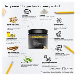 Formulation Factory Probiotics for Women & Men - Gut Intellect 10-in-1 Digestive Enzymes with Prebiotics and Postbiotics - Total Gut Health Supplement - 120 Capsules, 2 Month Supply Formulation Factory buy supplements Au