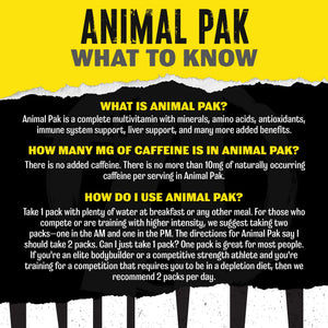 Animal Pak - Convenient Multivitamin for Men & Women Daily All-in-One Vitamin & Supplement Pack - Zinc, Vitamins C, B, D, Amino Acids, and Immune Support - Sports Nutrition Performance - 44 Count AnimalBuy Supplements Australia