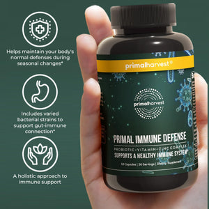 Primal Harvest Immune Defense 10-in-1 Supplement with Probiotics, Zinc, and Vitamins C, D3, K2, B6 Daily Immune Support for Adults Primal Harvest buy supplements Au