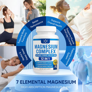 Nutrapure Magnesium Complex 7 Elemental Supplement - Magnesio Complex 1000mg Forms Including Glycinate, Citrate, Malate, Taurate Chelated | Energy Support | Vegan Non-GMO, 90 Capsules (2) WSJAWH buy supplements Au