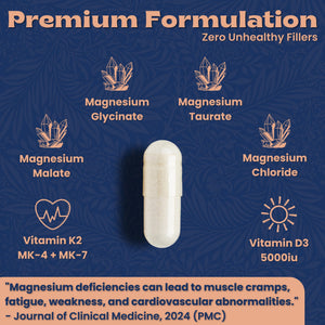 Local Nutrition Magnesium Complex 420mg with Vitamin D3 K2 - Four Bioavailable Forms Including Bisglycinate (Glycinate), Malate, Taurate, and Chloride for Superior Absorption - 90 Capsules Made in USA Local Nutrition buy supplements Au