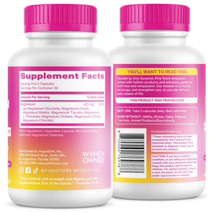 Pink Stork Magnesium Complex for Women - 8 Forms Including Glycinate, Malate, Citrate & L-Threonate - Stress, Sleep, Muscle & Hormone Support - 400 mg Elemental Magnesium - 60 Vegan Capsules Pink Stork buy supplements Au