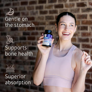 N1N Premium Magnesium Complex - High Absorption Magnesium Supplement for Women and Men to Support Regularity and Bone Health- 120 Veggie Capsules Number One Nutrition buy supplements Au