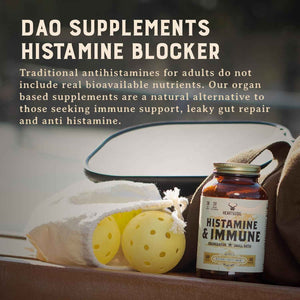 HEART & SOIL Histamine & Immune Support, 180 Capsules | 100% grass fed & finished from regenerative cattle with thymus, lung, spleen, liver & kidney. Immune defense.