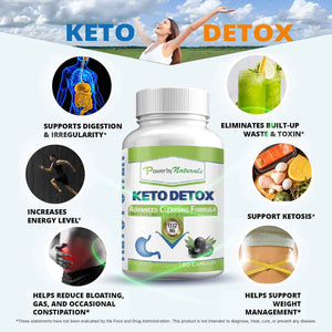 Power By Naturals Keto Support – Herbal & Botanical Blend for Digestive Balance & Energy – Vegan, Non-GMO, Gluten-Free – 60 Capsules (1-Month Supply)
