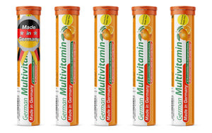 T&D German Multvitamin 10 Vitamins - 100 Vegan Drink Effervescent Tablets - Orange Flavor - Made in Germany T&D buy supplements Au