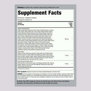 Piping Rock Fruits and Veggies Supplement | 60 Capsules | Superfood Fruit and Vegetables Vitamins | with Prebiotic Blend | Vegetarian Formula | Non-GMO, Gluten Free Piping RockBuy Supplements Australia