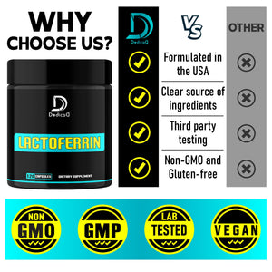 DEDICAD 500Mg Lactoferrin Supplement - 120 Capsules for 2-Month Supply DEDICAD buy supplements Au
