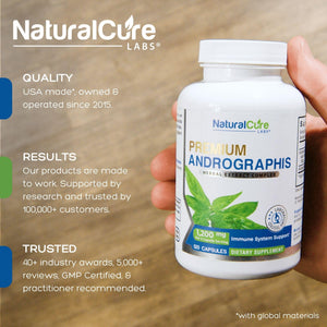 Natural Cure Labs Premium Andrographis Paniculata Extract 1,200mg (100mg Andrographolides), 120 Capsules, Non-GMO, Vegan, Gluten Free Natural Cure Labs buy supplements Au