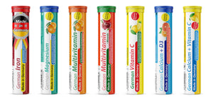 T&D German Vitamin, Minerals - 140 Vegan/Vegetarian Drink Effervescent Tablets - Mixed Fruit Flavor Box - Made in Germany T&D buy supplements Au