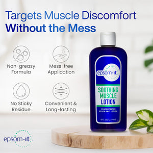 Epsom-It Soothing Muscle Magnesium Lotion – Epsom Salt Topical Cream with Arnica and Magnesium Sulfate - Designed for Muscle Stiffness, Leg Cramps, Feet, Knees and Achy Feet - 8.0 oz EPSOM-ITBuy Supplements Australia
