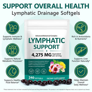 FANSHI Lymphatic Drainage Supplements 240 Softgels | Herbal Blend with Echinacea, Dandelion & Burdock Root | Promotes Healthy Circulation & Fluid Balance | Supports Overall Daily Wellness FANSHI buy supplements Au