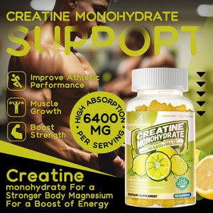 Creatine Monohydrate Gummies Complex for Men & Women -Advanced Formula W/L-Taurine + Vitamin B12, Sugar Free Chewable Supplement,90 Lemon Gummies Openovomins buy supplements Au
