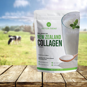 Antler Farms - 100% Pure New Zealand Collagen Powder from Grass Fed Cows, Unflavored, 1 lb - Hydrolyzed Cold Water Soluble Peptides, Keto Friendly, Bioavailable, Quick Dissolving Antler Farms buy supplements Au