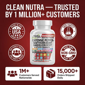 Clean Nutra Cayenne Pepper Capsules Supplement with Hawthorn Berry, Dandelion Root, Ceylon Cinnamon, Garlic, Ginger, Berberine, Apple Cider Vinegar, Milk Thistle, Beet Root, Aloe Vera Pills & More Clean Nutraceuticals buy supplements Au