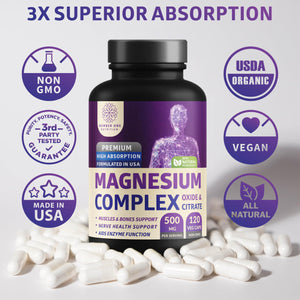N1N Premium Magnesium Complex - High Absorption Magnesium Supplement for Women and Men to Support Regularity and Bone Health- 120 Veggie Capsules Number One Nutrition buy supplements Au