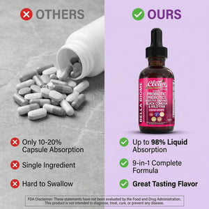 Liquid Probiotics for Women Drops with Chasteberry, Black Cohosh, Prebiotics, Digestive Enzymes, Evening Primrose Oil, Wild Yam, Cranberry Dmannose and Iron Vitamin D3 K2 Clean Nutra Bella Biotics Clean Nutraceuticals buy supplements Au