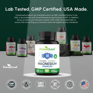 ForestLeaf Magnesium Complex for Women and Men - 500mg Magnesium Supplement for Sleep - 5-in-1 Chelated Magnesium Citrate, Bisglycinate, Malate, Taurate, Oxide (120 Ct) ForestLeaf buy supplements Au