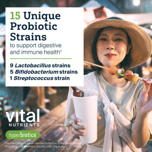 Hyperbiotics Vital Nutrients Pro-15 Prebiotics and Probiotics for Women and Men | 15 Science Backed Strains | Supports Occasional Constipation, Diarrhea, Gas & Bloating | 60 Vegan Time Release Pearls Hyperbiotics buy supplements Au