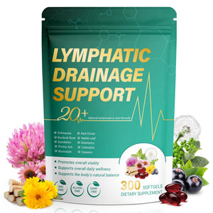 Kaseano Lymphatic Drainage Supplement 300 Softgels 21-in-1 Herbal Blend with Echinacea, Dandelion, Burdock Root Lymph System Support Fluid Balance & Immune System for Women & Men Kaseano buy supplements Au