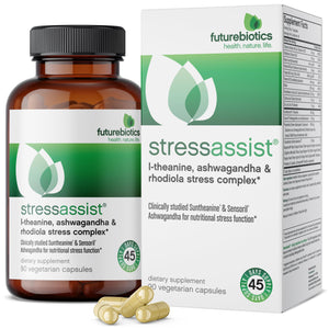 Futurebiotics Stressassist L-theanine Ashwagandha and Rhodiola Rosea Stress Complex - Natural Nutritional Stress Function, 90 Vegetarian Capsules FuturebioticsBuy Supplements Australia