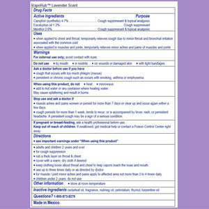 Vicks VapoRub, Lavender Scent, Cough Suppressant, Topical Chest Rub & Analgesic Ointment, Medicated Vicks Vapors, Relief from Cough Due to Cold, Aches & Pains, 1.76oz Vicks buy supplements Au