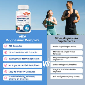 VEV DeepCalm Magnesium Complex for Women – 15-in-1 Glycinate & Citrate Capsules with Ashwagandha & L-Theanine – 120 Vegan Capsules VEV buy supplements Au