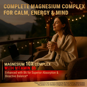 Magnesium 10X Complex – 900mg Elemental Magnesium | Glycinate, Gluconate, Malate, Orotate, Carbonate, Asparate, Taurate, Citrate, Bisglycinate, Ascorbate + Vitamin B6 for Superior Absorption New Elements buy supplements Au