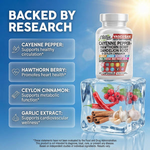Clean Nutra Cayenne Pepper Capsules Supplement with Hawthorn Berry, Dandelion Root, Ceylon Cinnamon, Garlic, Ginger, Berberine, Apple Cider Vinegar, Milk Thistle, Beet Root, Aloe Vera Pills & More Clean Nutraceuticals buy supplements Au